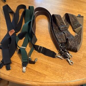 Men's Classic Black, Green, and Brown Suspenders